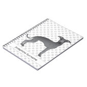 Blauwe Italiaanse grijshond met aangepaste tekst Notitieboek (Linkerzijde)