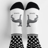 Blauwe Italiaanse grijshond met naam en taart Sokken (Top)