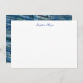 Blauwe Italiaanse marmer-kaarten Notitiekaartje (Voorkant / Achterkant)