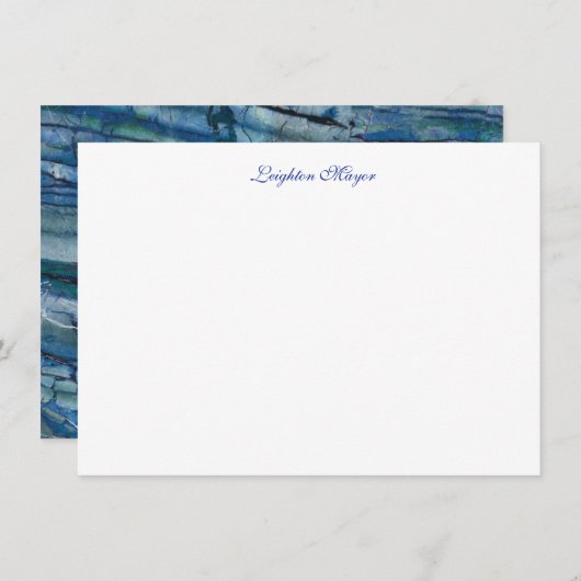 Blauwe Italiaanse marmer-kaarten Notitiekaartje (Voorkant / Achterkant)