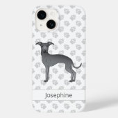 Blauwe Italiaanse snuffelhond met aangepaste naam Case-Mate iPhone Case (Achterkant)