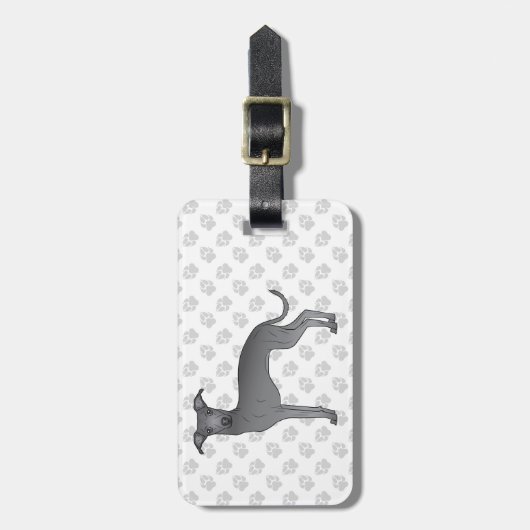 Blauwe Italiaanse snuffelkoek met aangepaste tekst Bagagelabel (Voorkant verticaal)