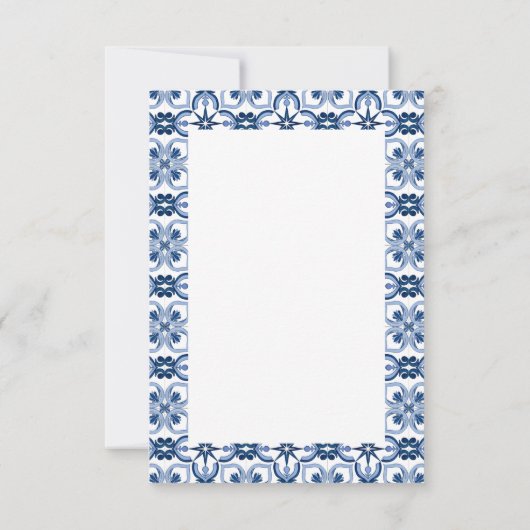 Blauwe Italiaanse Tegel Lemon Vrijgezellenfeest Ha Bedankkaart (Achterkant)