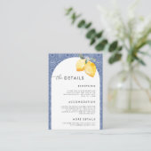 Blauwe Italiaanse Tegel Lemons Weddenschap Details Informatiekaartje (Staand voorkant)