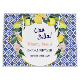 Blauwe Italiaanse Tegelwerk Citroenen Ciao Bella B Groot Cadeauzakje