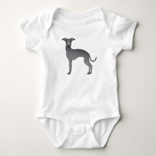 Blauwe Italiaanse Windhond Mooie Cartoon Hond Ontw Romper