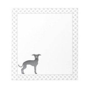 Blauwe Italiaanse Windhond Schattige Cartoon Hond Notitieblok