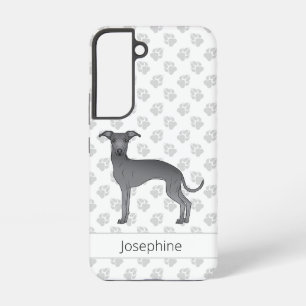 Blauwe Italiaanse Windhond Schattige Cartoon Hond Samsung Galaxy Hoesje