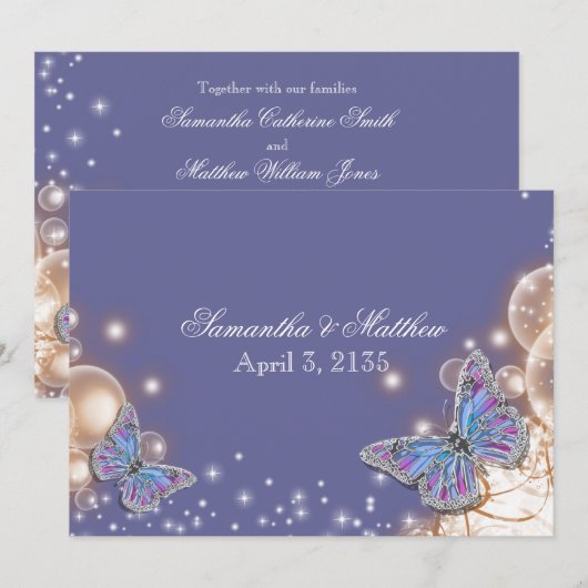 Blauwe ivoorvlinder kaart (Voorkant / Achterkant)