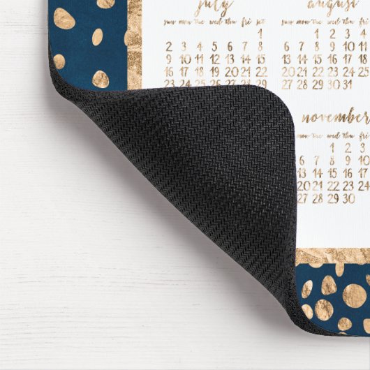 Blauwe Jaarlijkse 2017 Agenda Muismatten Goud Conf (Hoek)