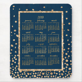 Blauwe Jaarlijkse Kalender 2019 Muismatten Goud Co