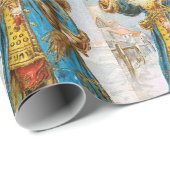  blauwe jachtluipaard met kerstboom cadeaupapier (Rol Hoek)