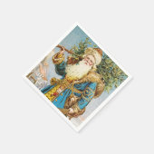  blauwe jachtluipaard met kerstboom servet (Hoek)