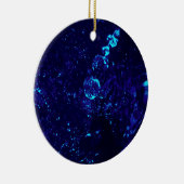 Blauwe Jacuzzi Bubbles Round-kerstversiering Keramisch Ornament (Rechts)