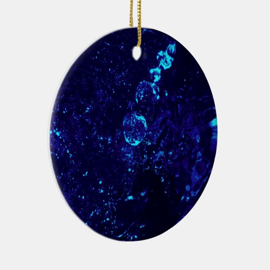 Blauwe Jacuzzi Bubbles Round-kerstversiering Keramisch Ornament (Rechts)