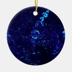 Blauwe Jacuzzi Bubbles Round-kerstversiering Keramisch Ornament