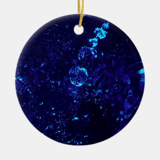 Blauwe Jacuzzi Bubbles Round-kerstversiering Keramisch Ornament (Voorkant)