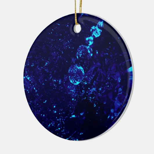 Blauwe Jacuzzi Bubbles Round-kerstversiering Keramisch Ornament (Links)