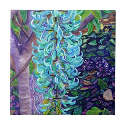 Blauwe Jade Vine Keramische Tegel Tegeltje (Voorkant)