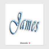 Blauwe James Naam,  Sticker (Vel)