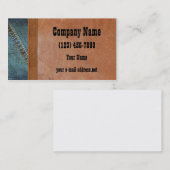 Blauwe jans leder visitekaartje (Voorkant / Achterkant)