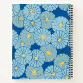 Blauwe Japanse Floral Illustration Personalized Notitieboek (Achterkant)