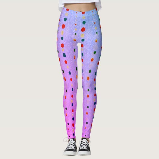 Blauwe Japanse Houtblokprint Leggings (Voorkant)
