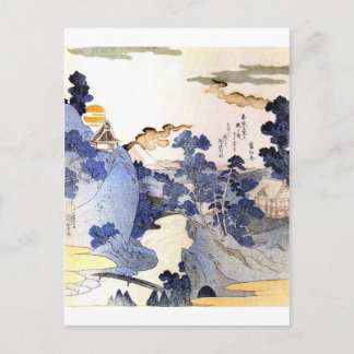  blauwe Japanse kunst Briefkaart