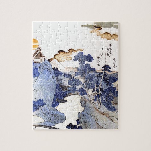  Blauwe Japanse Kunst Legpuzzel (Verticaal)