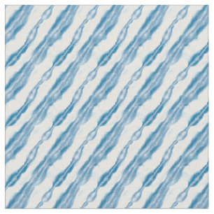 Blauwe Japanse Shibori-Stijl Watercolor Print Stof
