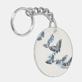 Blauwe japanse vlinder sleutelhanger (Voorkant Links)