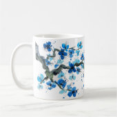 Blauwe Japanse Waterverf Koffiekoffie Mok (Links)