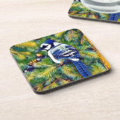 Blauwe jay-afdrukken scannen bier onderzetter (Linkerzijde)