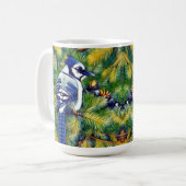 Blauwe jay-afdrukken scannen koffiemok (Voorkant links)