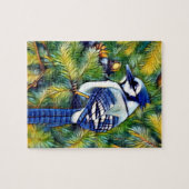 Blauwe jay-afdrukken scannen legpuzzel (Horizontaal)