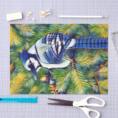 Blauwe jay-afdrukken scannen tissuepapier (Craft)