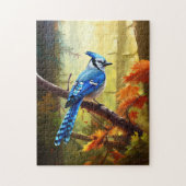 Blauwe Jay Bird Art puzzel Legpuzzel (Verticaal)