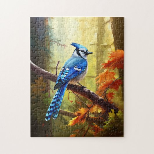 Blauwe Jay Bird Art puzzel Legpuzzel (Verticaal)
