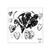 Blauwe jay bloemen rubberstempel (Afrduk)