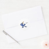 Blauwe Jay die honkbal spelen Ronde Sticker (Envelop)