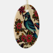 blauwe jay keramisch ornament (Rechts)