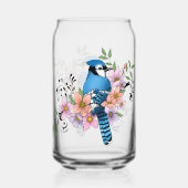 Blauwe Jay Lente Bloemen Blikvorm Glas (Voorkant)