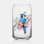 Blauwe Jay Lente Bloemen Blikvorm Glas (Achterkant)