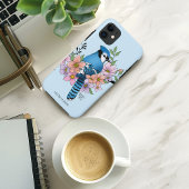 Blauwe Jay Lente Bloemen Case-Mate iPhone Case