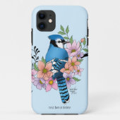 Blauwe Jay Lente Bloemen Case-Mate iPhone Case (Achterkant)
