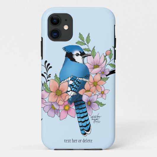 Blauwe Jay Lente Bloemen Case-Mate iPhone Case (Achterkant)