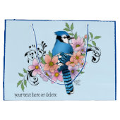 Blauwe Jay Lente Bloemen Groot Cadeauzakje (Achterkant)