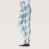 Blauwe Jay Lente Bloemen Leggings (Links)
