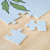 Blauwe Jay Lente Bloemen Legpuzzel (Zijkant)
