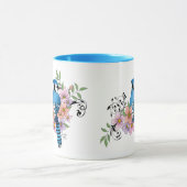 Blauwe Jay Lente Bloemen Mok (Midden)